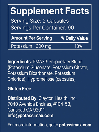 PMAX600 - 600 mg Potassium Supplement