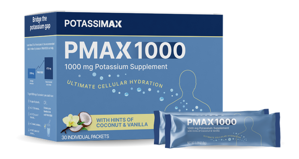 Potassimax PMAX 1000 box with individual drink-mix packets