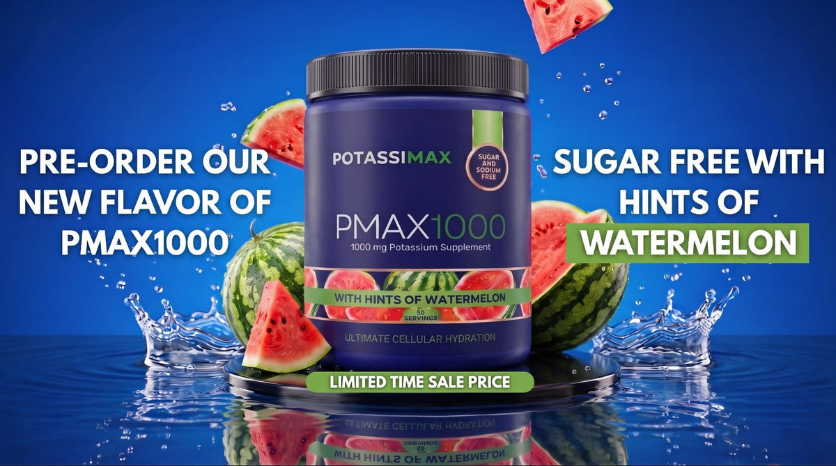 PMAX1000 with hints of watermelon, sugar-free potassium supplement – pre-order now